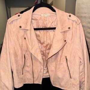 BaeVely Women's Light Pink Suede Jacket